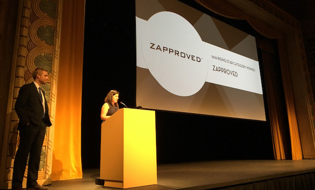 Monica Enand Accepting the Rising Star Oregon Tech Award